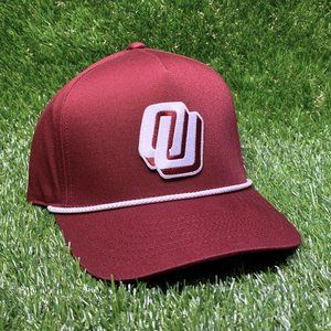 Oklahoma Sooners OU Crimson/White Rope Hat | Throwback 80s Slant/Disco |